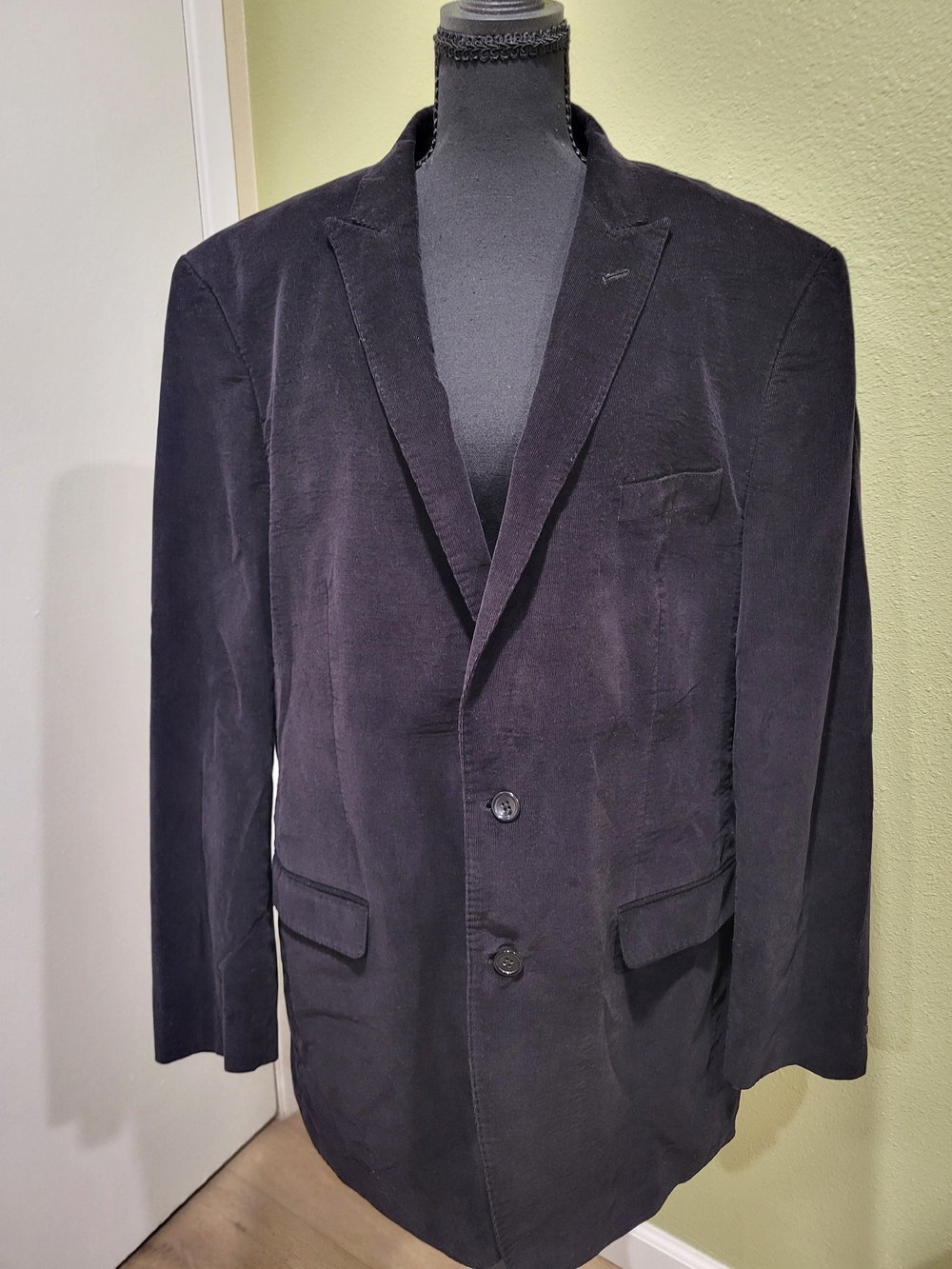 Calvin Klein Black Corduroy Sport Coat Blazer